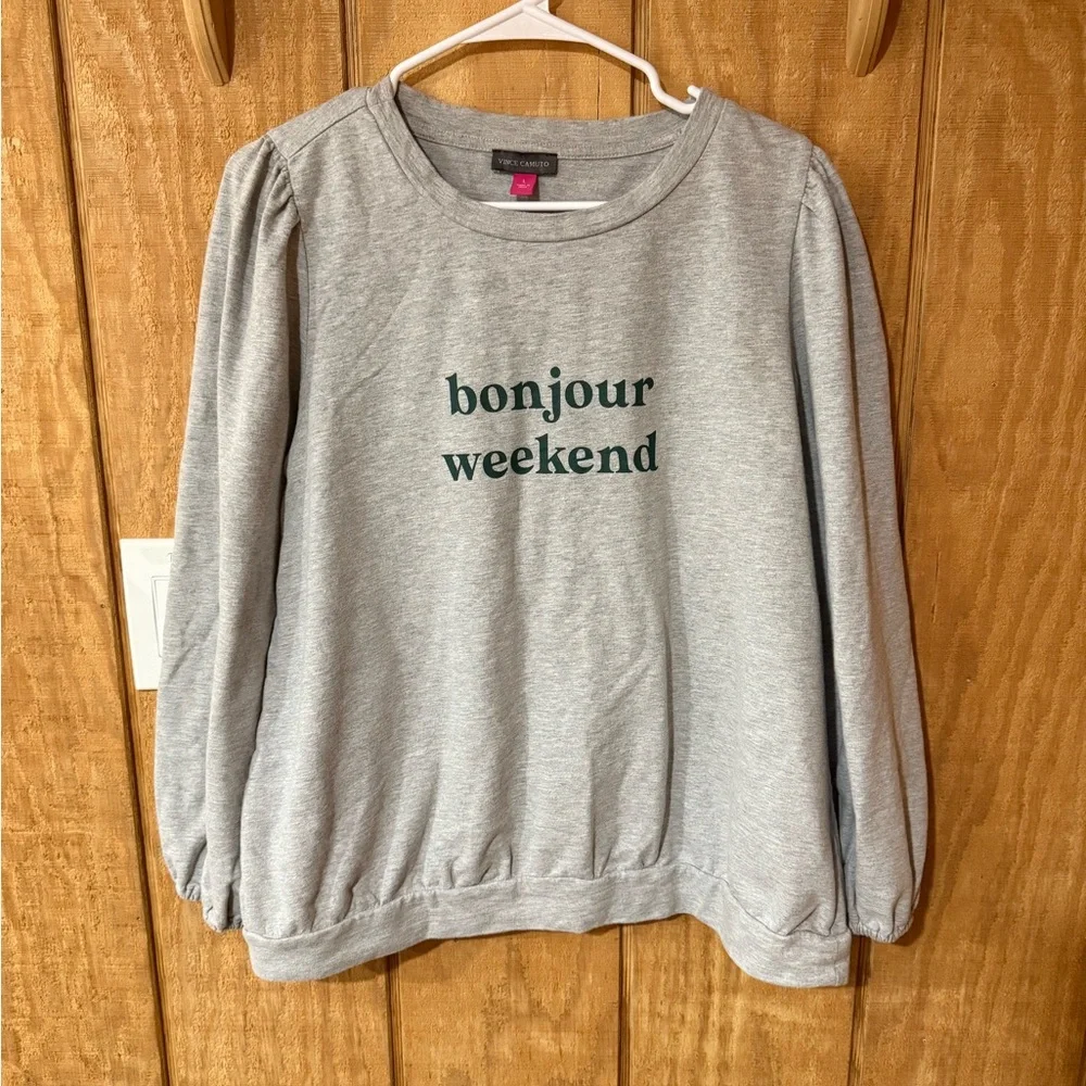 Vince Camuto Gray Sweatshirt - Picture 2 of 6